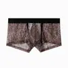 Bestseller transfronterizo 2026 verano nuevos y modernos calzoncillos tipo bóxer de malla con estampado de leopardo y entrepierna desmontable shorts de verano