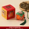 Saquinho do Festival do Barco-Dragão, Produto Artesanal de Caqui, Amuleto da Sorte de Caqui, Saquinho de Presente Repelente de Mosquitos com Vagem de Lótus e Artemísia, Pequeno Ornamento para Pendurar