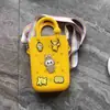 Monedero de silicona con forma de cueva cuadrada para niños, bolso cruzado para caminar, divertido y bonito bolso de silicona para cambio.