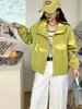 Jaqueta curta com capuz de cor sólida simples para mulheres, novo estilo primavera e outono 2026, solta e versátil, top jaqueta casual jovem