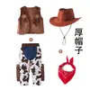 Traje de Ropa Festiva de Cowboy Occidental para Niños Traje para Bebé Niño Ropa de Personaje Ropa de Actuación Ropa de Actuación Chaleco Traje de Pantalón