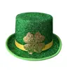 Chapéu Trevo Verde Produto Novo Transfronteiriço St. Cocarde de Dia de São Patrício Chapéu de Dia Irlandês Grampo de Cabelo Chapéu de Presente