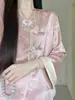Estilo Étnico Nuevo Estilo Chino Traje de Mujer 2026 Nuevo Conjunto de Primavera Tendencia Nacional Retro Holgado Cuello en V Botones Diagonales Top