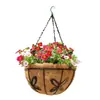 Cesta colgante de arte en hierro hecha a medida con palmera de coco, maceta colgante de forma única para balcón y patio, cesta colgante de palmera de coco para plantas verdes y flores
