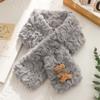 Bufanda Suave de Terciopelo Estampado Japonés de Oso Lindo para Niña Caliente Otoño e Invierno Protección del Cuello Estilo ins Versátil Bufanda para Estudiante