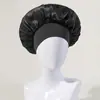 Comercio Exterior Más Vendido Gorro de Noche Elástico de Ala Ancha Popular Europeo y Americano Sombrero Redondo de Satén Sombrero para el Cuidado del Cabello para Mujeres Venta Directa de Fábrica
