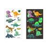 Pegatinas de tatuaje luminosas de dinosaurio para niños, dibujos animados divertidos de tiranosaurio rex, pegatinas de tatuaje temporales luminosas verdes fluorescentes, transfronterizas