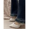 2024 Otoño e Invierno Nueva Moda Trabajo Profesional Suela Suave Combinable Plisados Zapatos de Una Capa Negro Punta Tacón de Aguja Zapatos de Tacón Alto para Mujer