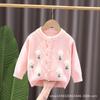 Suéter Cardigan das Meninas Mulheres 2023 Nova Primavera e Outono Crianças Top Thin Knitwear Baby Girls' Sweater Coat
