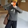 Conjunto de Sudadera Falsa de Dos Piezas a Rayas y Pantalones Cargo Estilo Coreano Casual para Niñas Mayores - Primavera y Otoño 2026