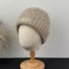 Gorro de Lana con Bordado de Letras Estilo Coreano para Hombres y Mujeres, Gorro de Punto Grueso y Cálido para Otoño e Invierno, Hace que la Cara Parezca Más Pequeña, Gorro de Frío para Ponerse