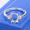 Anillo Vacío para Joyería de Piedras Preciosas de Colores Plata S925 Sin Piedras, Simple y Elegante, Suministro en Vivo al por Mayor, Dropshipping Disponible