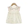 Vestido de Princesa de Verão Respirável Fino para Meninas Bebê Classe A Algodão Puro Estilo Doce Vestido Fofo para Crianças Pequenas e Médias