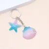 Llavero de Estrella de Mar y Concha Realista 3D Transfronterizo Europeo y Americano Colgante de Bolso de Verano para el Océano Adorno para Colgar en el Coche
