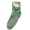 Nuevos calcetines 2023 para mujer, calcetines de algodón con tulipán tridimensional, calcetines de media pantorrilla, estilo universitario, calcetines dulces de felpa, calcetines de encaje japonés