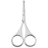 Tijeras de Belleza de Acero Inoxidable, Herramientas de Belleza, Tijeras Redondas para Vello Nasal, Tijeras Curvas de Punta Fina para Recortar Cejas, Tijeras para Cinta de Párpados