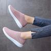 2026 Nuevo Modelo Aliexpress Ebay Talla Grande Tejido Fly-Knit Zapatos Casuales Tipo Calcetín Slip-On Tacón Bajo Malla Talla 43 350g