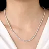 Collar de Tenis de Plata de Ley S925 con Moissanita Moda Europea y Americana Versátil Estilo Ins Joyería Brillante de Alta Gama