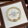 Pulseira de Cristal Topázio Esculpido em Telha Feminina Luxo Leve Novo Bracelete Chinês Estilo Antigo Bracelete Passepartout Elástico Ajustável