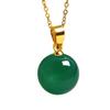 Venta caliente en Tmall, colgante de cadena con cuentas redondas de ágata roja, jade hetiano, jaspe, imitación chapada en oro y drenaje