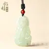 Colgante de Pareja Buda Maitreya y Guanyin de Jade Verde Afgano y Jade Blanco Colgante de Buda Sonriente Guanyin Bodhisattva de Jade Venta al por Mayor
