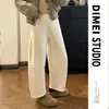 Pantalones Gruesos para Mujer con Forro de Felpa Color Café 2025 Tendencia Nuevo Otoño e Invierno Melard Globo Plátano Sicomoro Pantalones de Pierna Ancha