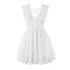Fabricante Mayorista de Ropa para Mujer Transfronteriza Moda Callejera 2026 Bordado de Encaje Francés Vestido con Volantes y Corbata