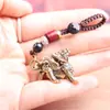 Pingente de Kirin para Atrair Riqueza e Bênçãos, Ornamento Criativo de Latão, Chaveiro de Carro Kirin Auspicioso Vintage de Latão Sólido