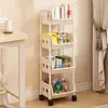 Estantería de escritorio para oficina, carrito pequeño al lado del escritorio, estante de almacenamiento de pie móvil con ruedas para sala de estar y baño