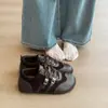 Sapatos Plataforma Retrô com Cadarço Estilo Coreano Estampa de Leopardo Salto Escondido Sapatos Esportivos Versáteis para Mulheres Couro Macio Mate Sapatos de Treino Alemães Moda Casual