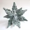 Novas Decorações de Natal Transfronteiriças 28cm de Altura Veludo de Alta Qualidade Flores de Natal Simuladas Guirlanda para Árvore de Natal Enfeites de Rotim