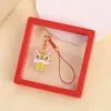 Colgante para teléfono móvil de danza del león de bendición, accesorio para bolso y llavero de coche, colgante auspicioso de hilo rojo estilo chino, disponible para venta al por mayor