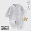 Ropa de Bebé Anyang Primavera y Otoño Nuevo Patrón Oscuro Jacquard Mameluco Sin Costuras Mono de Bebé Pijama de Color Sólido