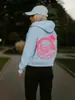 Sudadera con Capucha y Estampado de Palma Gashik Transfronteriza de 250g para Mujeres, Niñas, Adolescentes, Sudadera, Estilo Preppy, Corte Holgado