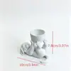 Perro reclinable impreso en 3D sosteniendo un cuenco, maceta pequeña, adorno multifuncional de almacenamiento de escritorio, lindo gatito blanco con cuenco vacío