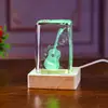 Cubos de Cristal Luminoso para Violino Transfronteiriços Enfeites de Luz Noturna Artesanato em Escultura Presentes de Feriado Atacado