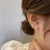 Pendientes de Perla y Flor Romántica Francesa para Mujer de Lujo Ligero de Gama Alta con Temperamento Pendientes Atmosféricos de Nicho Únicos Hermosos