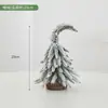 Arreglo de escritorio pequeño de Pe Scene de cedro Decoraciones navideñas de moda Adornos Árbol de Navidad Mini nevada flockada
