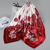 Lenço Quadrado Grande Paisley Retrô Europeu e Americano Transfronteiriço Lenço de Seda Xale Turbante para Dança de Rua Lenço de Moda Versátil Coreano para Mulheres