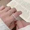 Anillo Geométrico de Ola Dulce y Fresco para Mujer, Simple y Elegante, Anillo Abierto Versátil Apilable, Anillo para Dedo Índice Hip-Hop