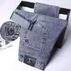 Pantalones Vaqueros Finos para Hombre, Nuevo Estilo de Comercio Exterior, Pantalones Casuales Largos Rectos Elásticos Ajustados para Hombre de Verano, Cómodos Lavados