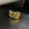 Anillo de lava irregular de viento frío para joyería de Qingdao, anillo de apertura simple de diseño europeo y americano
