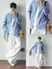 Nova Camisa Masculina de Manga Longa Jovem Casual de Negócios Versátil Listrada Peça de Roupa para Todas as Estações