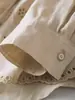 Camisa Elegante de Manga Larga 100% Ramio, Transpirable y Cómoda, con Bordado Pesado de Lujo Estilo Francés, Protección Solar, para Mujer