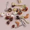 [Serie de Café de Desayuno Parisino] Colgante de Croissant de Grano de Café DIY Goteando Aceite Colgante Accesorios para Joyería DIY