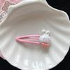 Pinza BB de Conejito Rosa para el cabello, linda niña corazón lazo estudiante clip lateral tocado de dibujos animados japonés y coreano tarjeta femenina