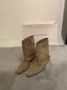 Botín de Tacón Grueso Cuadrado Temporada Primer Encuentro Otoño/Invierno 2026 Nuevo Hebilla de Cinturón Bota de Tobillo Retro Adelgazante Corta Moda
