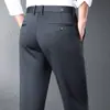 Pantalones Casuales de Negocios Pantalones para Hombre Ropa de Papá Pantalones Rectos Sin Planchar Otoño e Invierno