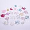Parche de copo de nieve navideño hecho a mano casero accesorios para el cabello de niños accesorios DIY materiales semiacabados espolvoreados con polvo dorado accesorios