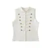 Moda Primavera 2026 Transfronterizo Aliexpress Estilo Nuevo Sin Mangas Cuello Redondo Casual Hebilla de Cuerda Chaleco de Punto 5536030